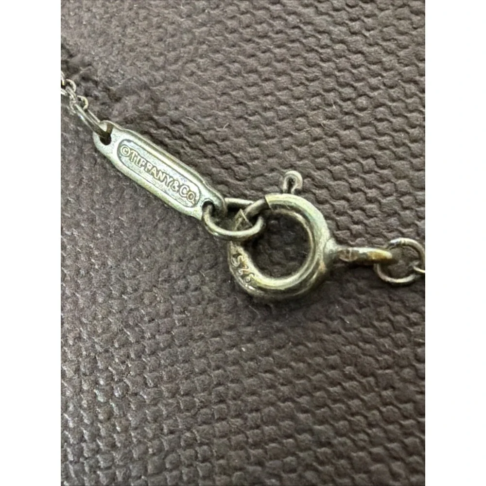 Tiffany & Co Solid Sterling Silver Puff Heart Charm Pendant Necklace 925‎ Patina